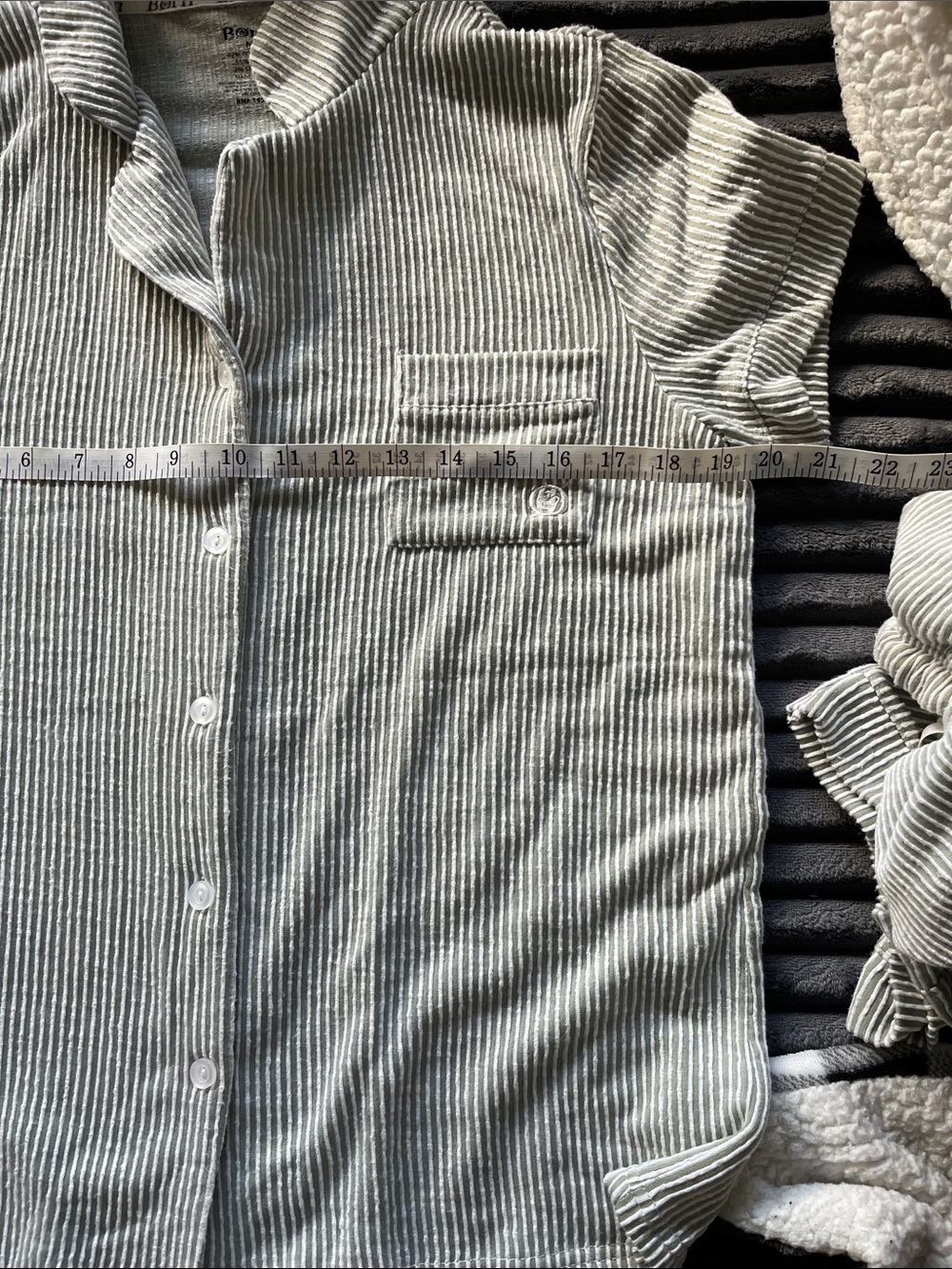 Born Striped Pajama Set in Light Blue and White - Picture 8 of 9